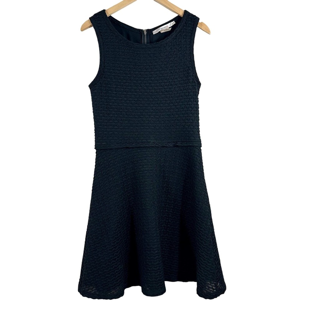 Studio M Womens Black‎ Textured Knit Fit and Flare Sleeveless Dress Large